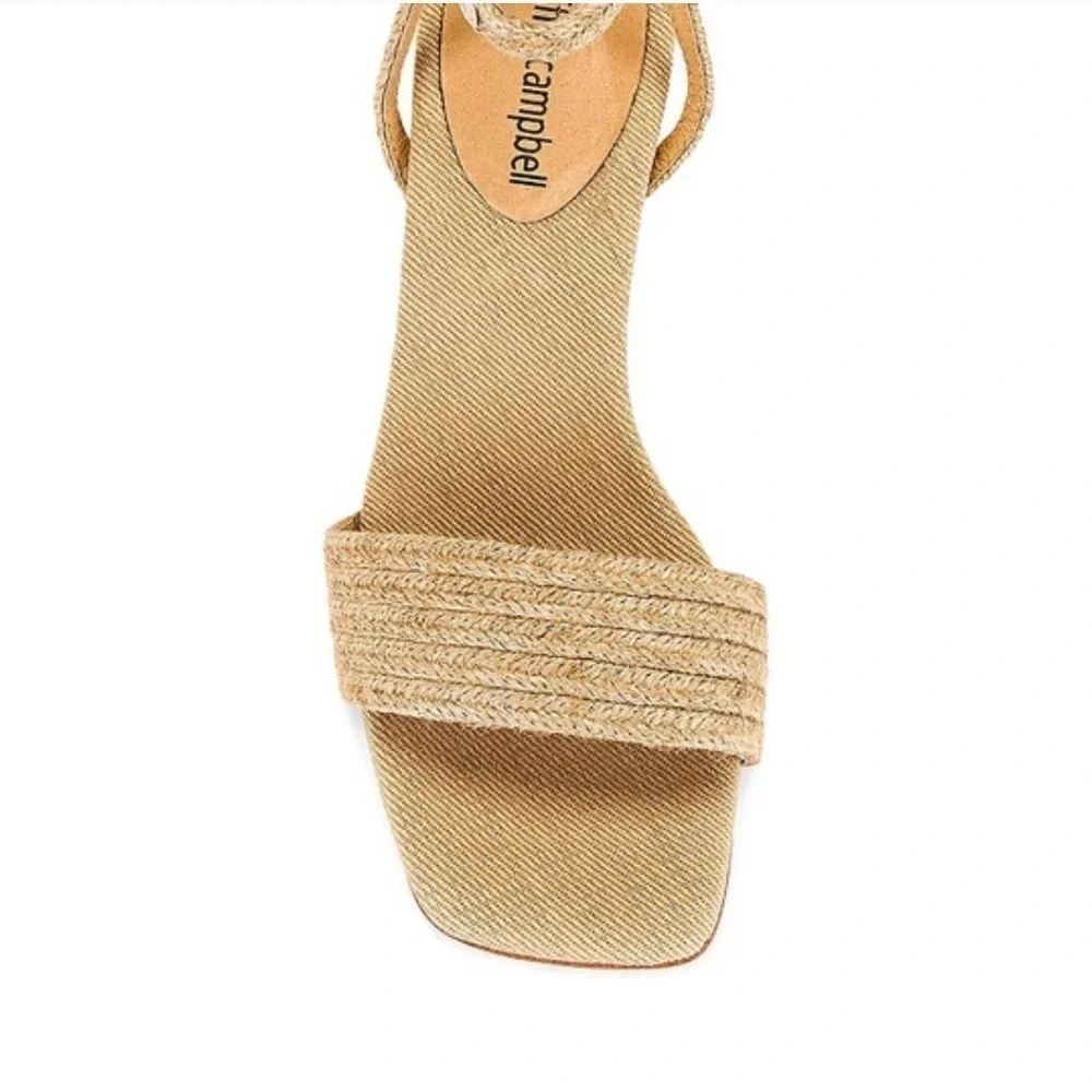 Jeffrey Campbell Sailboat Sandal Tan Raffia Wedge Espadrille Jute Size 11 NEW